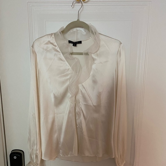 Lafayette 148 Silk Ruffle Blouse - Picture 9 of 9